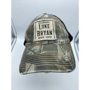Luke Bryan Camo Mesh-back Adjustable Adult Baseball Cap Hat Hook-Loop Trucker